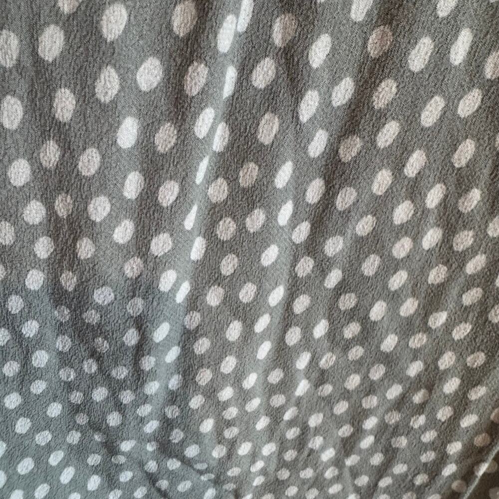 Abercrombie & Fitch Polka Dot Twist Front Midi Dress Gray White Strap Women Sz M - Picture 2 of 6